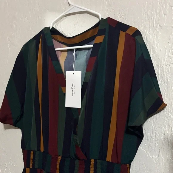 NWT Bloomchic Multicolor Striped Maxi Dress - Picture 5 of 7